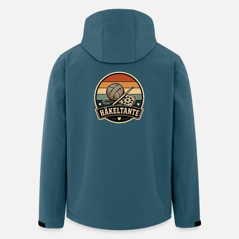Häkeltante Retro - Recycelte Männer Softshell-Jacke von Stanley/Stella - Dunkles Petrol