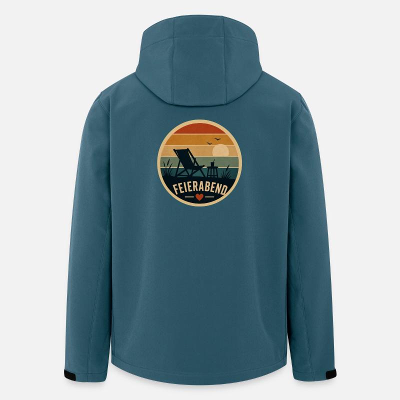Feierabend Retro - Recycelte Männer Softshell-Jacke von Stanley/Stella - Dunkles Petrol