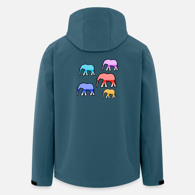 Éléphants - Veste softshell homme en polyester recyclé Stanley/Stella - bleu pétrole foncé