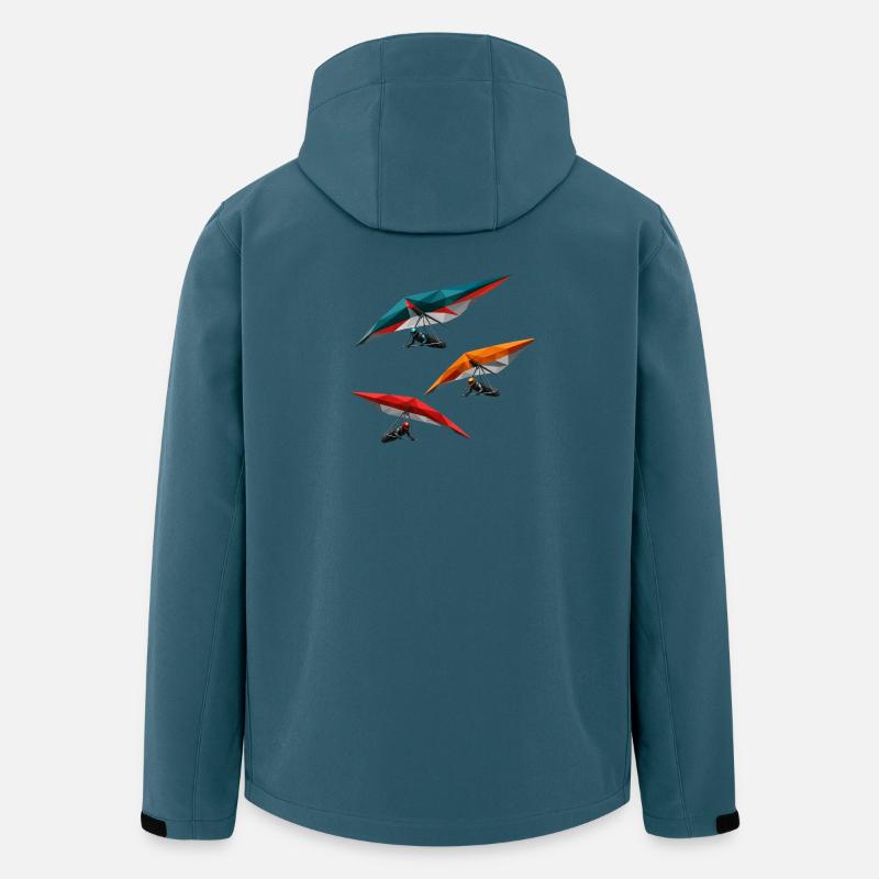 Trio polygonal des deltaplanes - Veste softshell homme en polyester recyclé Stanley/Stella - bleu pétrole foncé