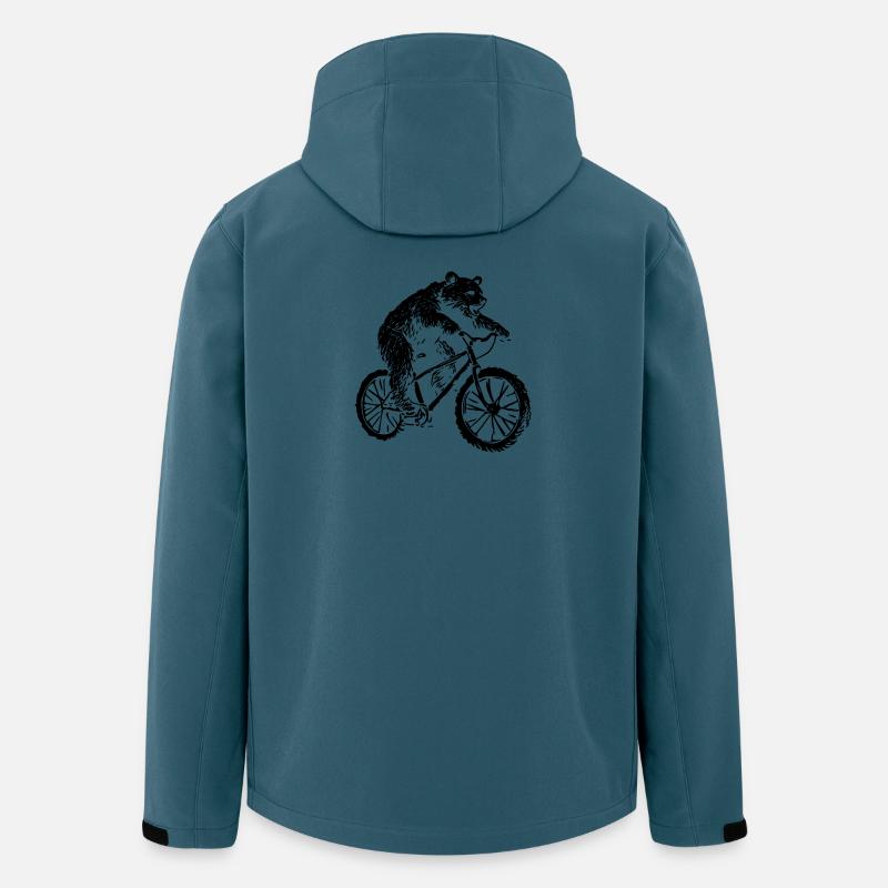Ours de vélo - Veste softshell homme en polyester recyclé Stanley/Stella - bleu pétrole foncé