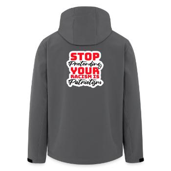 Stop Pretending Your Racism Is Patriotism Politik - Recycelte Männer Softshell-Jacke von Stanley/Stella - Anthrazit - Hinten - AI Model Male 185 light (185cm)