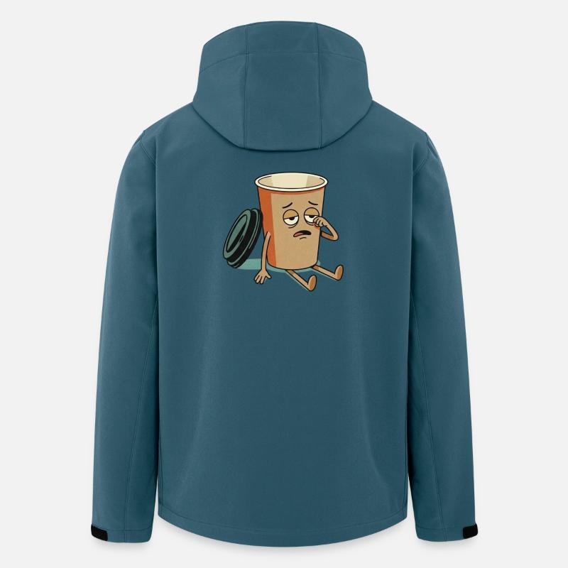 Erschöpfte Kaffeetasse-Figur - Recycelte Männer Softshell-Jacke von Stanley/Stella - Dunkles Petrol