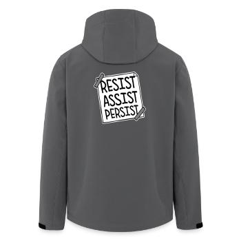 Resist Assist Persist Aktivismus Motivation Logo - Recycelte Männer Softshell-Jacke von Stanley/Stella - Anthrazit - Hinten - AI Model Male 185 light (185cm)