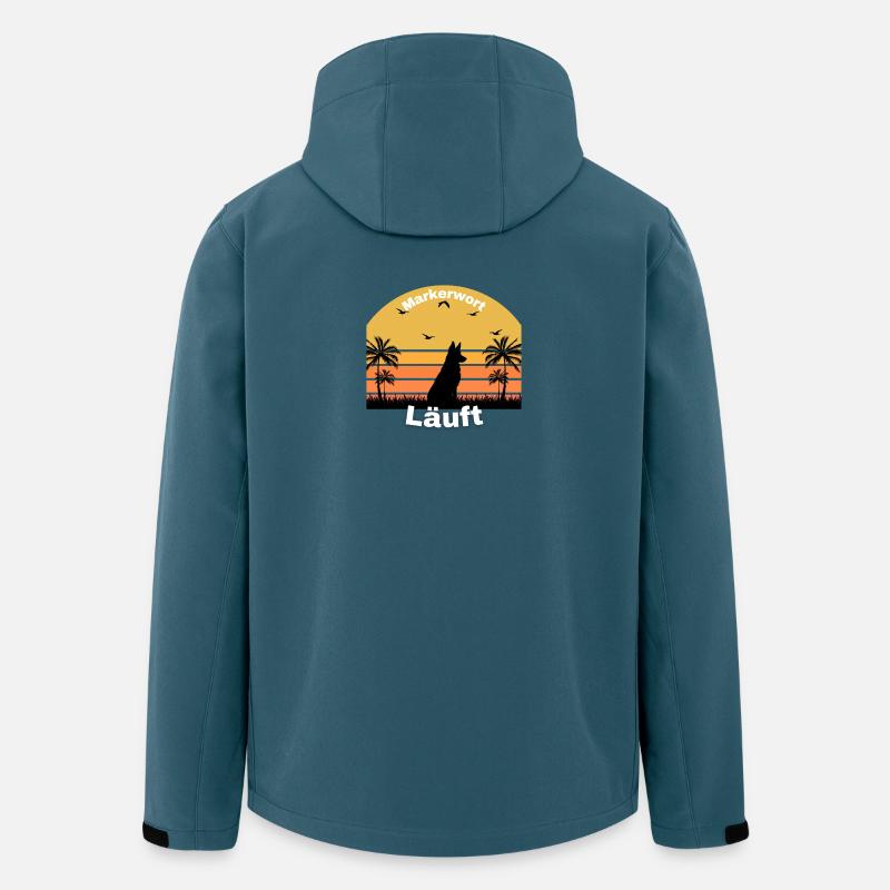 Exécution de mots de repère - Veste softshell homme en polyester recyclé Stanley/Stella - bleu pétrole foncé