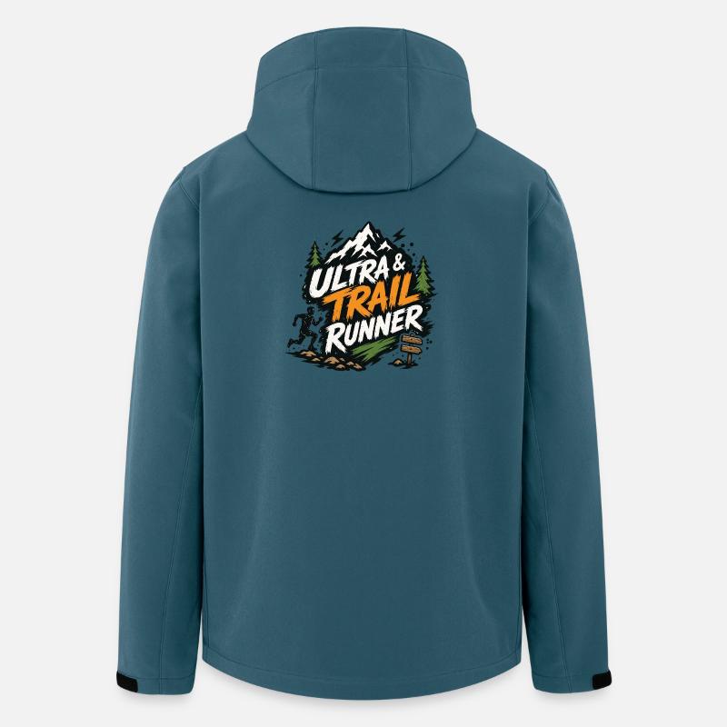 Ultra et trail runner - Veste softshell homme en polyester recyclé Stanley/Stella - bleu pétrole foncé