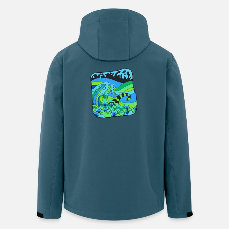 Vagues Déco Verdoyantes - Veste softshell homme en polyester recyclé Stanley/Stella - bleu pétrole foncé