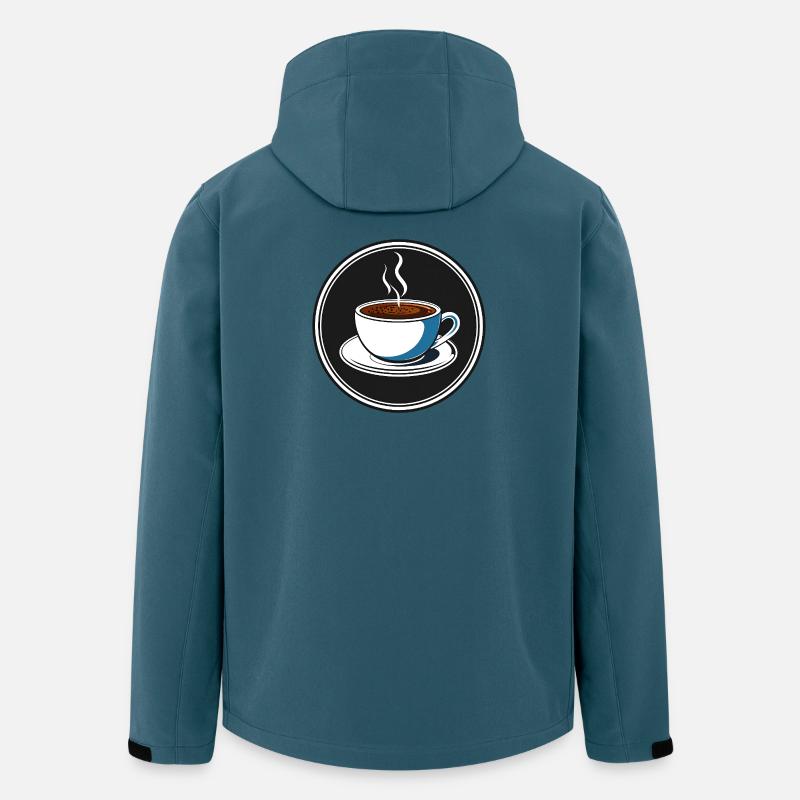 Kaffeetasse Rundlogo Illustration - Recycelte Männer Softshell-Jacke von Stanley/Stella - Dunkles Petrol