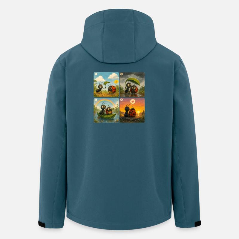 Marienkäfer und Ameise - Recycelte Männer Softshell-Jacke von Stanley/Stella - Dunkles Petrol
