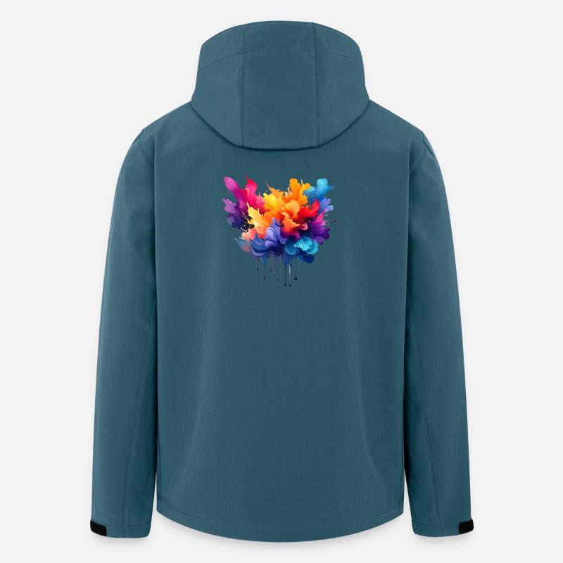 Farbexplosion Farbfluss - Recycelte Männer Softshell-Jacke von Stanley/Stella - Dunkles Petrol