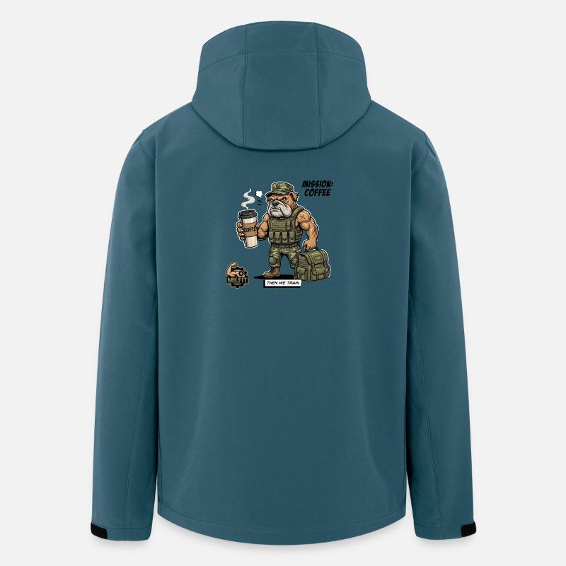 Kampfbereiter Hund: Kaffee-Mission - Recycelte Männer Softshell-Jacke von Stanley/Stella - Dunkles Petrol