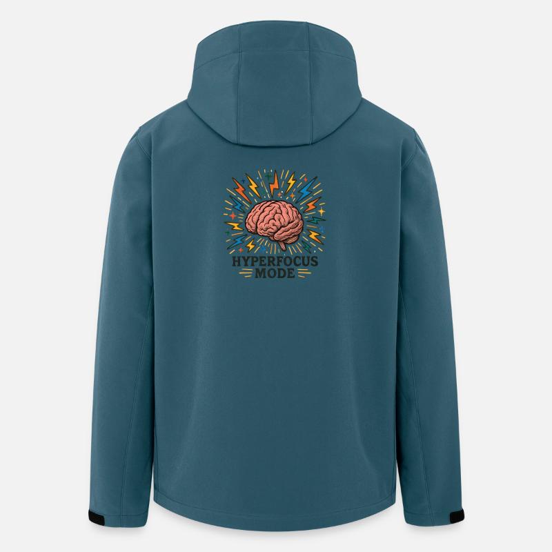 Hyperfocalisation du cerveau - Veste softshell homme en polyester recyclé Stanley/Stella - bleu pétrole foncé