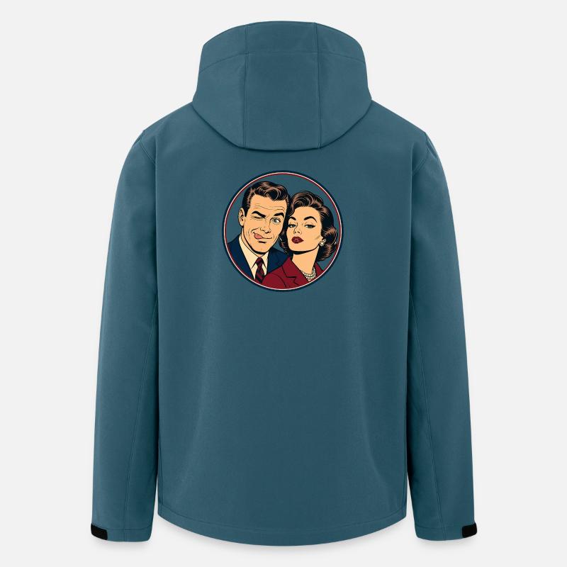 Retro Pop Couple Winking Duo - Men’s Recycled Softshell Jacket by Stanley/Stella - stargazer