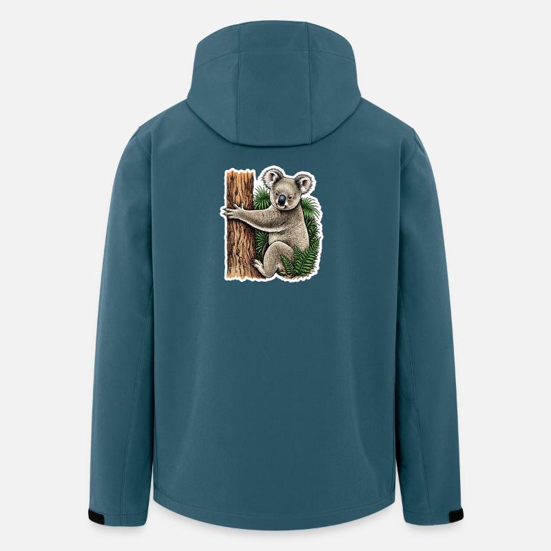 Koala auf dem Baum - Recycelte Männer Softshell-Jacke von Stanley/Stella - Dunkles Petrol
