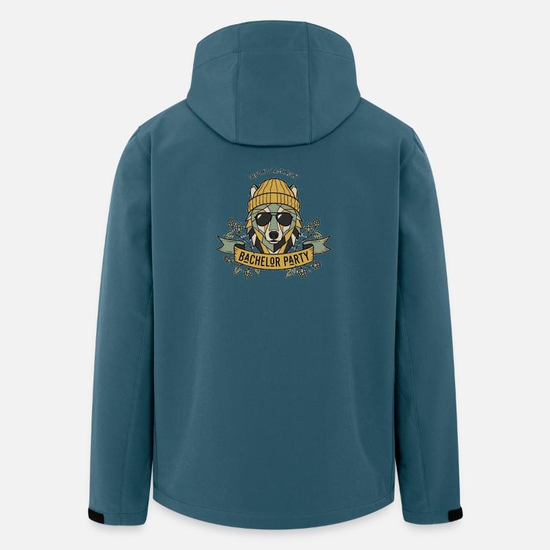 Wolfsmaske Bachelor Party Design - Recycelte Männer Softshell-Jacke von Stanley/Stella - Dunkles Petrol