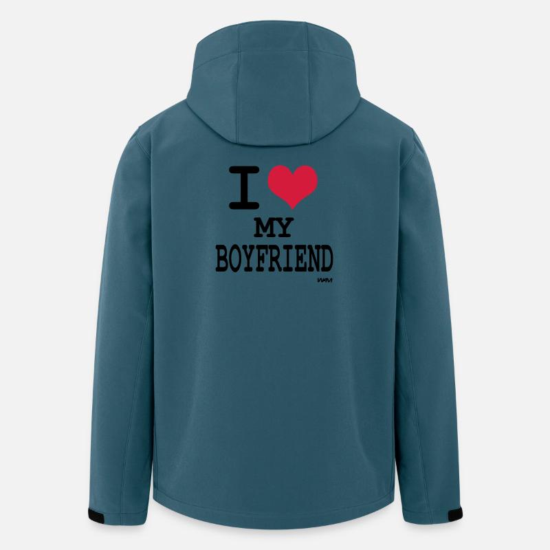 i love my boyfriend - Recycelte Männer Softshell-Jacke von Stanley/Stella - Dunkles Petrol