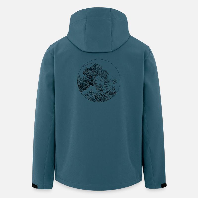Welle in schwarz weiß - Recycelte Männer Softshell-Jacke von Stanley/Stella - Dunkles Petrol