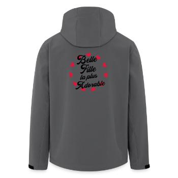belle-fille / beau-fils / beau fils / belle fille - Veste softshell homme en polyester recyclé Stanley/Stella - bleu pétrole foncé - Dos - AI Model Male 185 light (185cm)