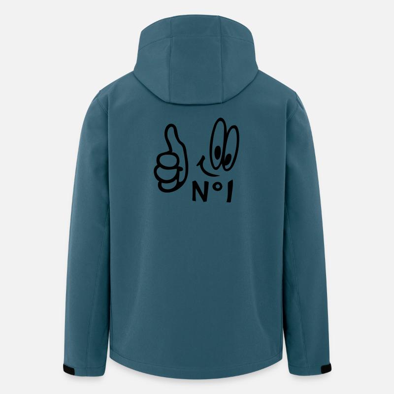 Number One, Comic - Recycelte Männer Softshell-Jacke von Stanley/Stella - Dunkles Petrol