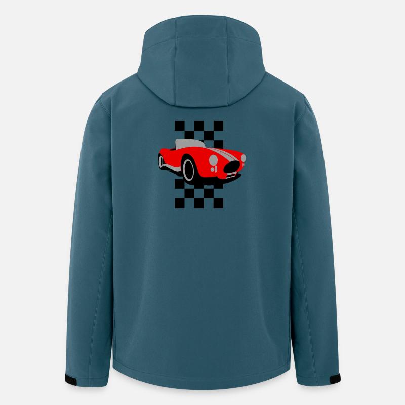 Roadster classique rouge Shelby Cobra - Veste softshell homme en polyester recyclé Stanley/Stella - bleu pétrole foncé