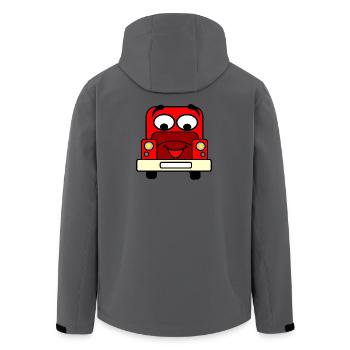 Voiture heureuse avec visage rouge - Veste softshell homme en polyester recyclé Stanley/Stella - bleu pétrole foncé - Dos - AI Model Male 185 light (185cm)