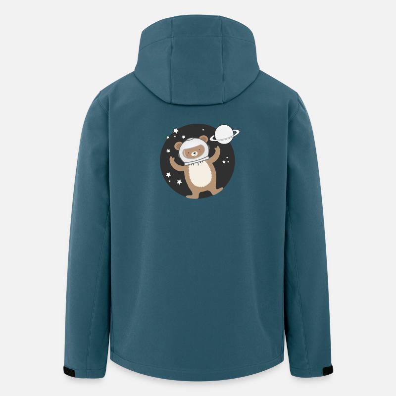niedlicher Astronauten Bär im comic Stil - Recycelte Männer Softshell-Jacke von Stanley/Stella - Dunkles Petrol