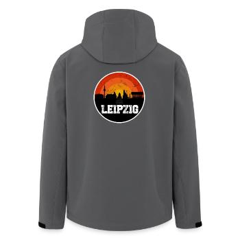 La ligne d’horizon de Leipzig - Veste softshell homme en polyester recyclé Stanley/Stella - charbon - Dos - AI Model Male 185 light (185cm)