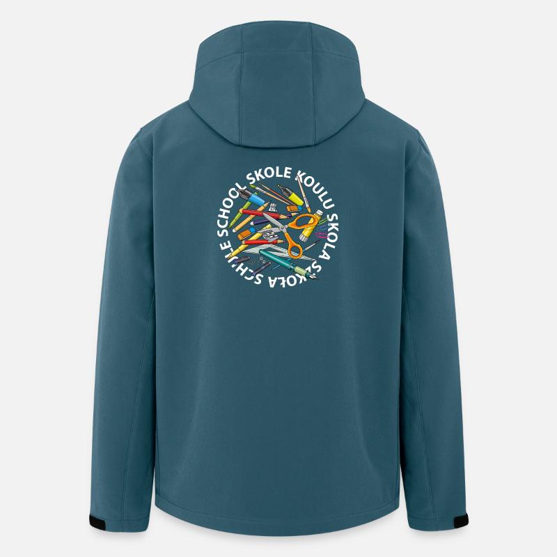 Schule macht schlau - Recycelte Männer Softshell-Jacke von Stanley/Stella - Dunkles Petrol