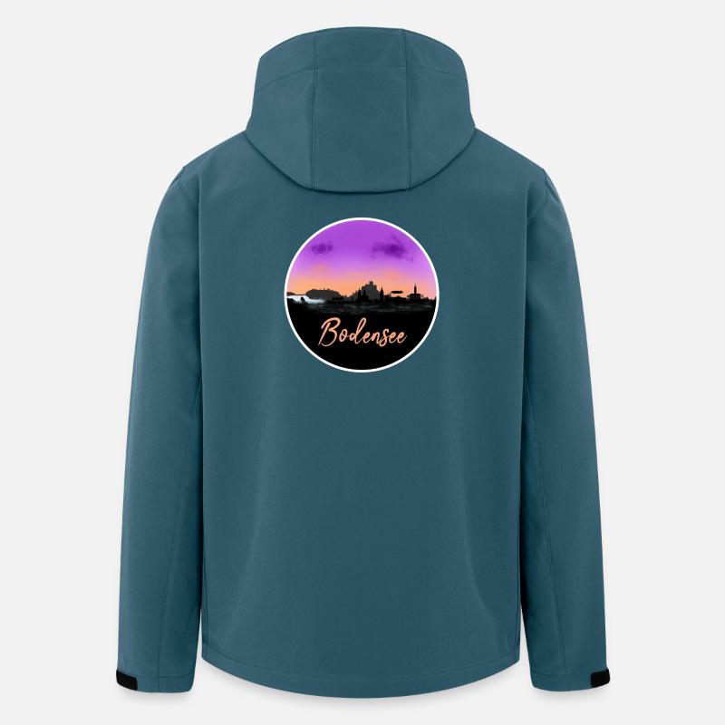 Bodensee Fineline Skyline - Recycelte Männer Softshell-Jacke von Stanley/Stella - Dunkles Petrol