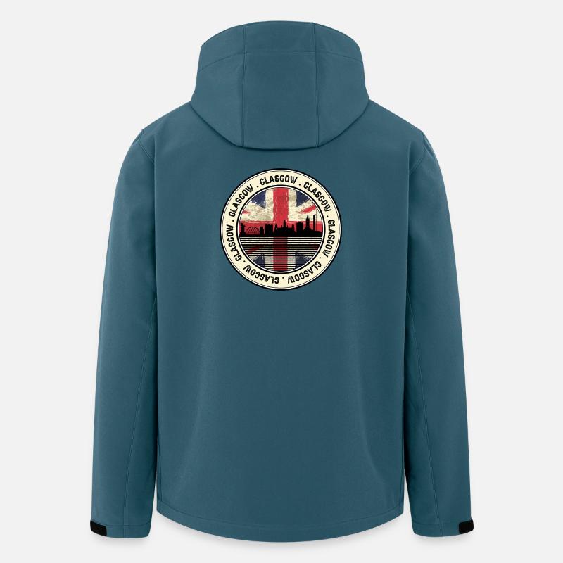 Glasgow Unionjack Stadtbild - Recycelte Männer Softshell-Jacke von Stanley/Stella - Dunkles Petrol
