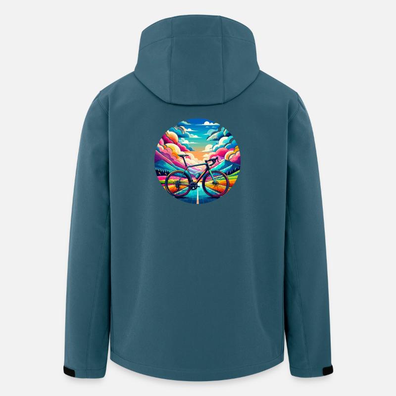 Rennrad in märchenhaften Farben - Recycelte Männer Softshell-Jacke von Stanley/Stella - Dunkles Petrol