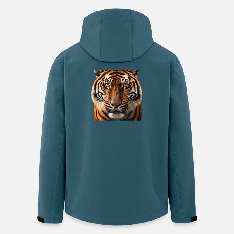 Wildtiger Portrait Kunstdruck - Recycelte Männer Softshell-Jacke von Stanley/Stella - Dunkles Petrol