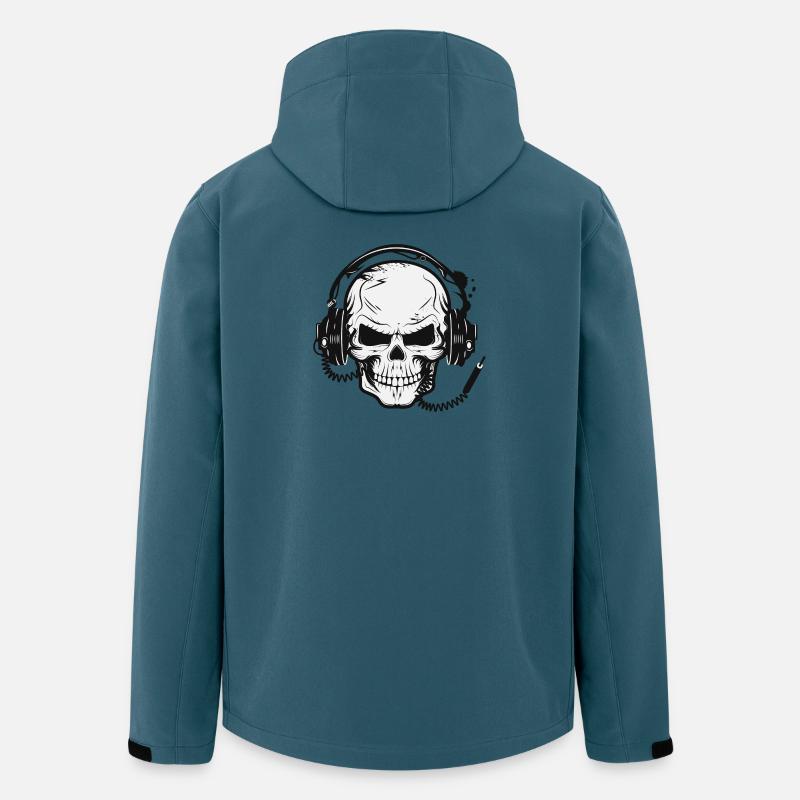 Schädel,Skull,Totenkopf mit Kopfhörer - Recycelte Männer Softshell-Jacke von Stanley/Stella - Dunkles Petrol