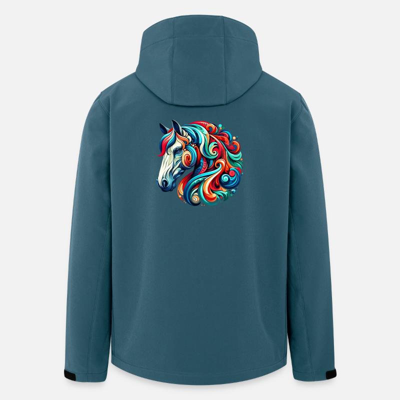 Pferd - Recycelte Männer Softshell-Jacke von Stanley/Stella - Dunkles Petrol