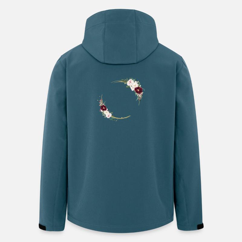Blumen Kreis personalisierbar - Recycelte Männer Softshell-Jacke von Stanley/Stella - Dunkles Petrol