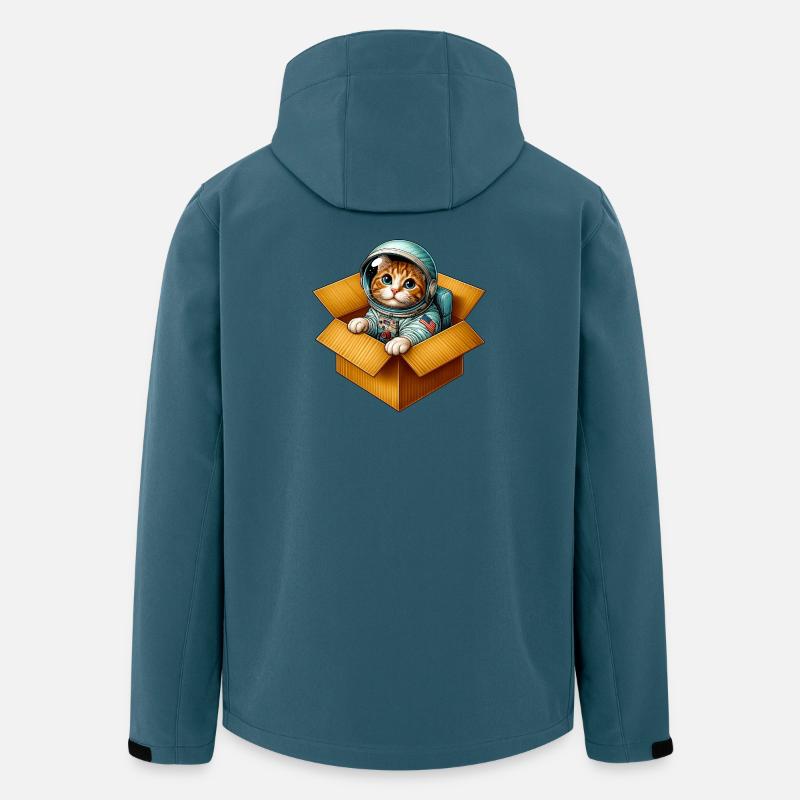 Astronaut Katze - Recycelte Männer Softshell-Jacke von Stanley/Stella - Dunkles Petrol