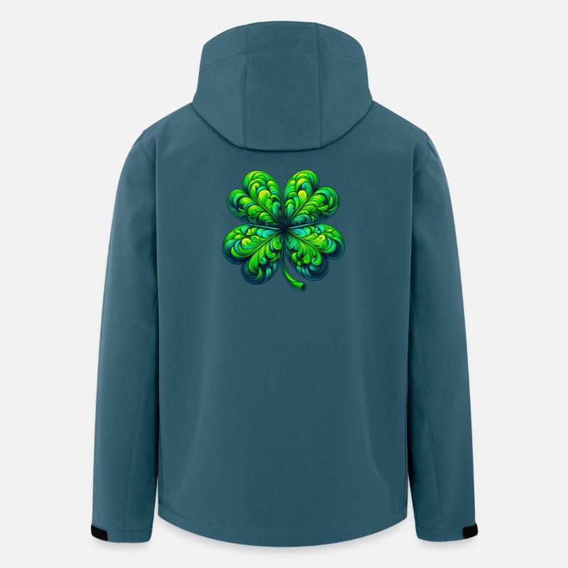 Vierblättriges Kleeblatt - Recycelte Männer Softshell-Jacke von Stanley/Stella - Dunkles Petrol