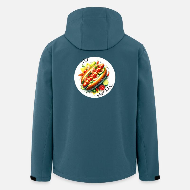 Farbexplosion Hotdog Kunst - Recycelte Männer Softshell-Jacke von Stanley/Stella - Dunkles Petrol