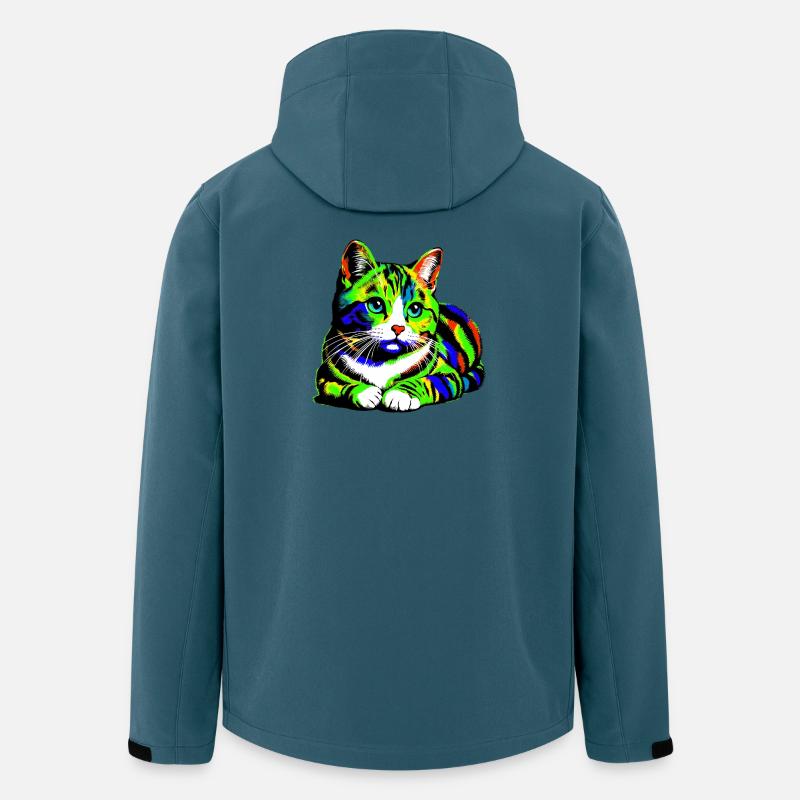 Katze - Recycelte Männer Softshell-Jacke von Stanley/Stella - Dunkles Petrol