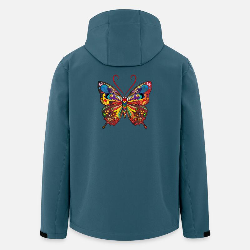 Der bunte Schmetterling - Recycelte Männer Softshell-Jacke von Stanley/Stella - Dunkles Petrol