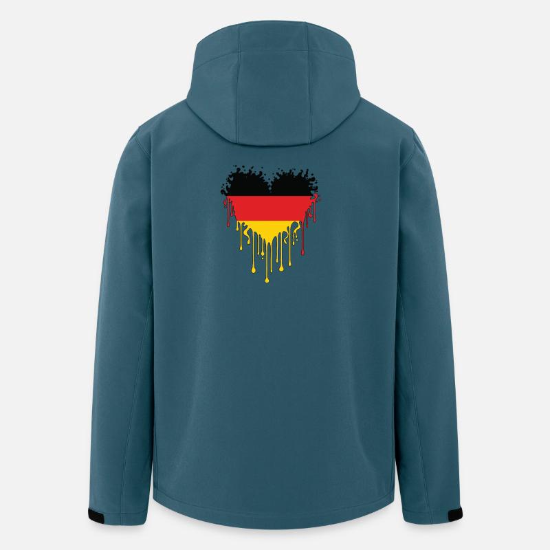 Tropfendes Herz Deutsche Flagge Kunst - Recycelte Männer Softshell-Jacke von Stanley/Stella - Dunkles Petrol