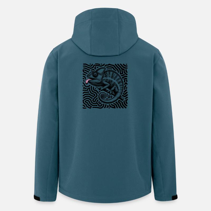 Chamäleon Psychedelisches Labyrinth Kunst - Recycelte Männer Softshell-Jacke von Stanley/Stella - Dunkles Petrol