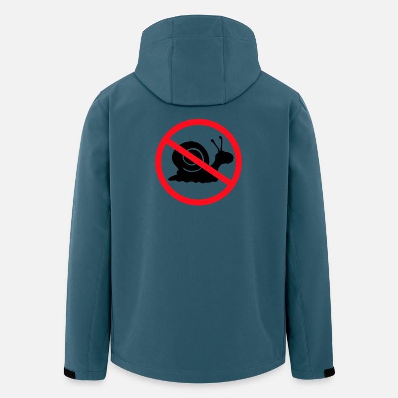 Panneau d'interdiction d'escargots sans préavis - Veste softshell homme en polyester recyclé Stanley/Stella - bleu pétrole foncé
