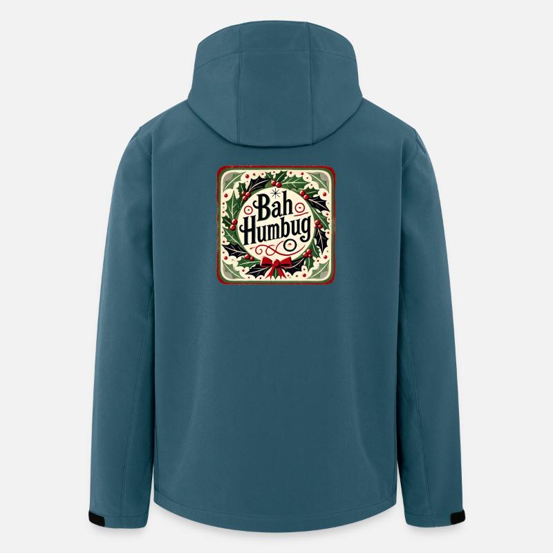 Weihnachtsgruß „Bah Humbug“ Design - Recycelte Männer Softshell-Jacke von Stanley/Stella - Dunkles Petrol