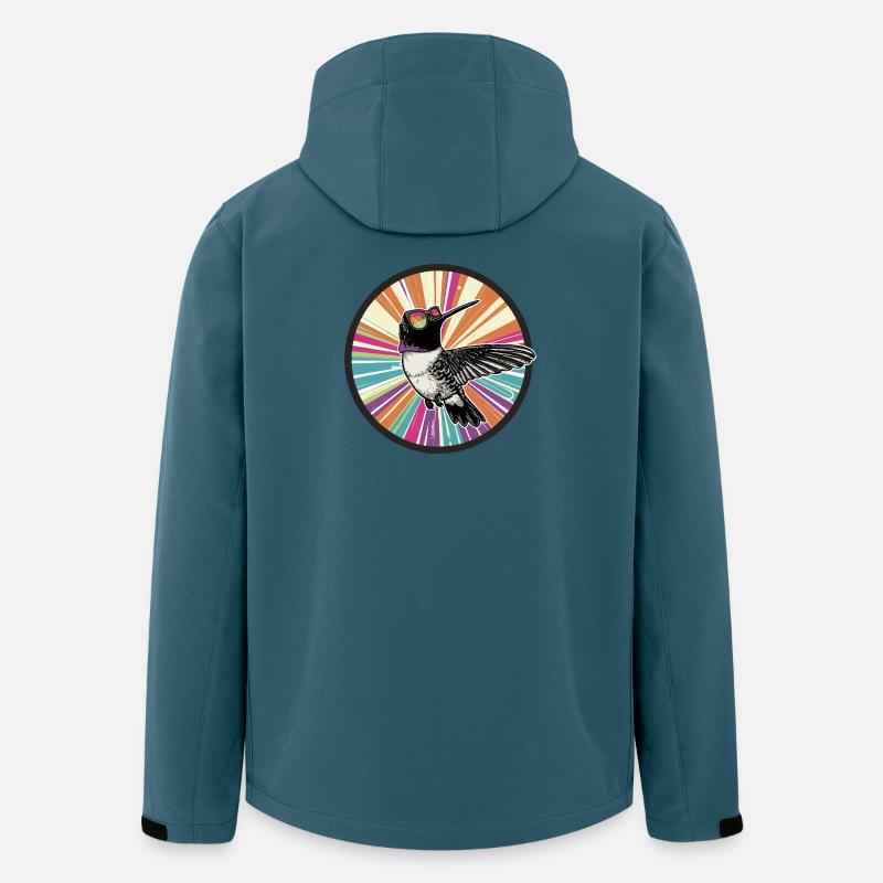 Vibranter Kolibri mit Farbexplosion - Recycelte Männer Softshell-Jacke von Stanley/Stella - Dunkles Petrol