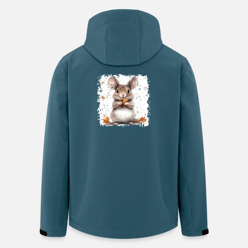 Cute mouse with autumn leaves - Men’s Recycled Softshell Jacket by Stanley/Stella - stargazer