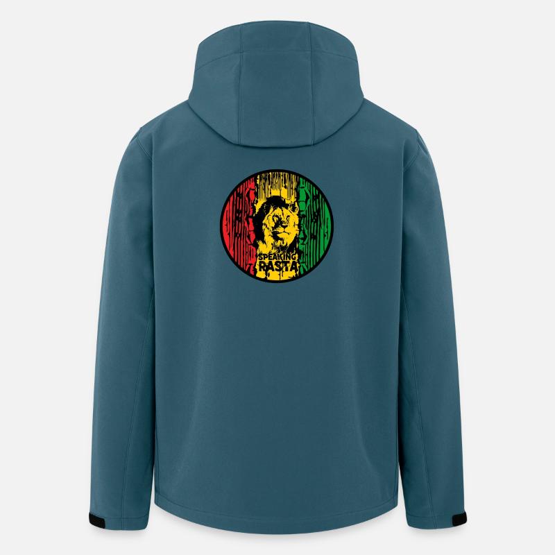 Löwe Rasta Farbkreis - Recycelte Männer Softshell-Jacke von Stanley/Stella - Dunkles Petrol