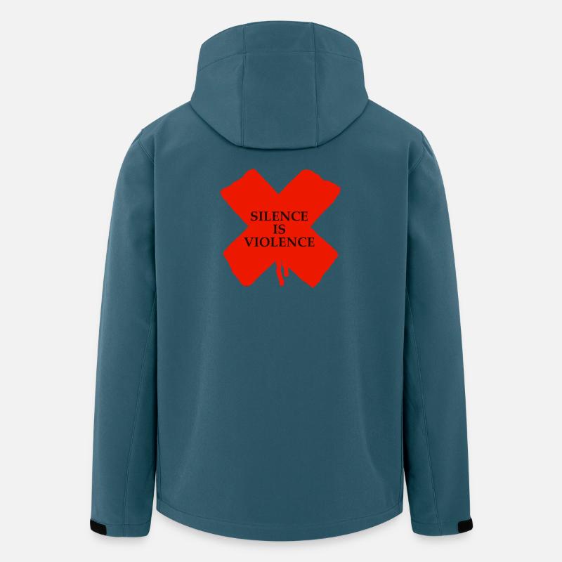 Le silence, c’est la violence - Veste softshell homme en polyester recyclé Stanley/Stella - bleu pétrole foncé