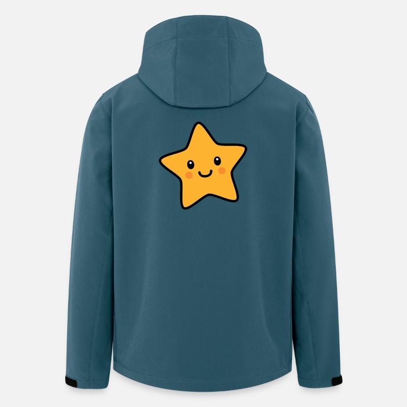 Kawaii Stern mit lächelndem Gesicht - Recycelte Männer Softshell-Jacke von Stanley/Stella - Dunkles Petrol