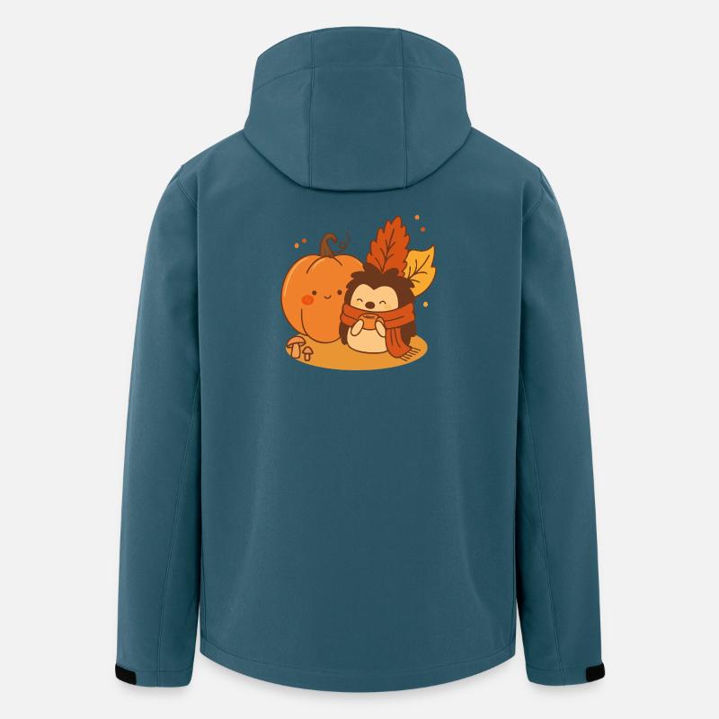Herbstliche Kuscheleinheiten – Igel & Kürbis Cuties - Recycelte Männer Softshell-Jacke von Stanley/Stella - Dunkles Petrol